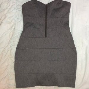 Gray strapless dress